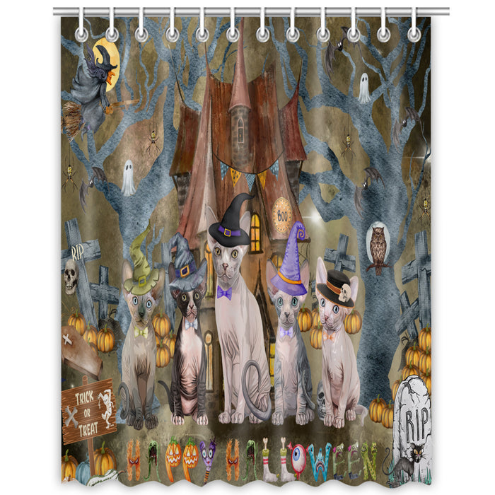 Sphynx Shower Curtain, Explore a Variety of Personalized Designs, Custom, Waterproof Bathtub Curtains with Hooks for Bathroom, Cat Gift for Pet Lovers
