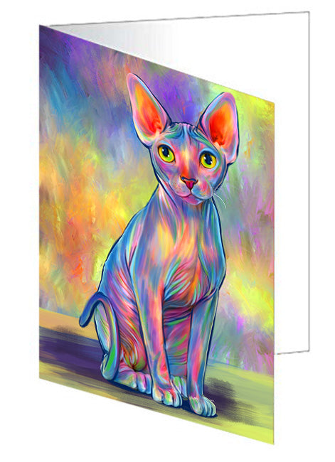 Paradise Wave Sphynx Cat Handmade Artwork Assorted Pets Greeting Cards and Note Cards with Envelopes for All Occasions and Holiday Seasons GCD74729