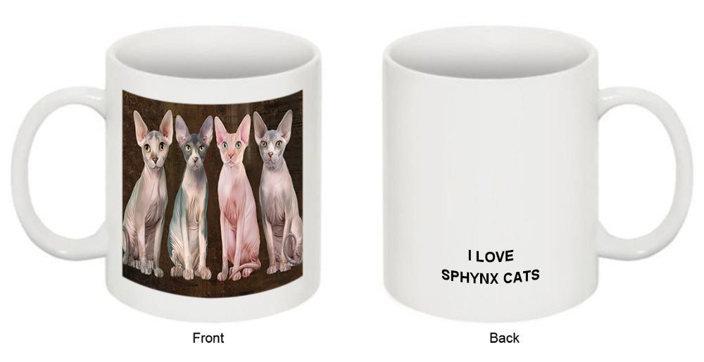 Rustic 4 Sphynx Cats Coffee Mug MUG49767