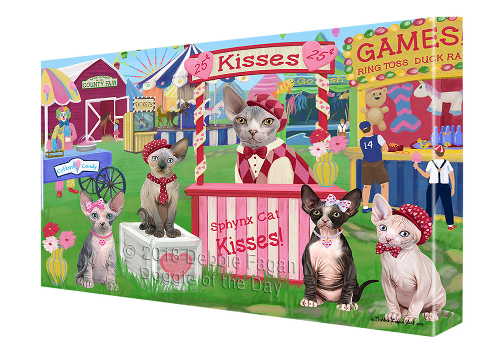 Carnival Kissing Booth Sphynx Cats Canvas Print Wall Art Décor CVS126611