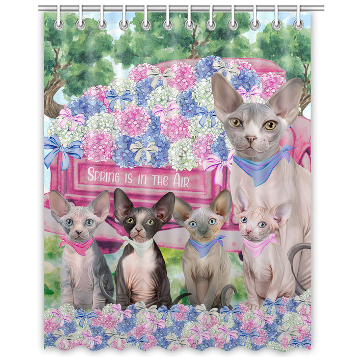 Sphynx Shower Curtain, Custom Bathtub Curtains with Hooks for Bathroom, Explore a Variety of Designs, Personalized, Gift for Pet and Cat Lovers