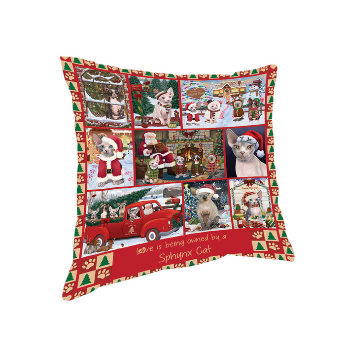 Love is Being Owned Christmas Sphynx Cats Pillow PIL85900
