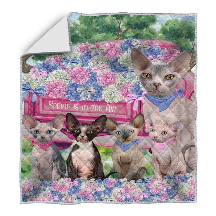 Sphynx Bedding Quilt, Bedspread Coverlet Quilted, Explore a Variety of Designs, Custom, Personalized, Pet Gift for Cat Lovers