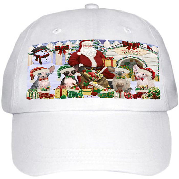 Christmas Dog House Sphynx Cats Ball Hat Cap HAT61563