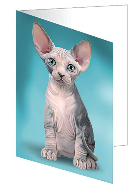 Sphynx Cat Handmade Artwork Assorted Pets Greeting Cards and Note Cards with Envelopes for All Occasions and Holiday Seasons GCD62261