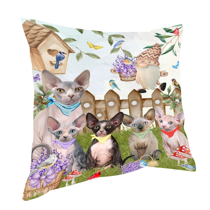 Sphynx Throw Pillow: Explore a Variety of Designs, Custom, Cushion Pillows for Sofa Couch Bed, Personalized, Cat Lover's Gifts
