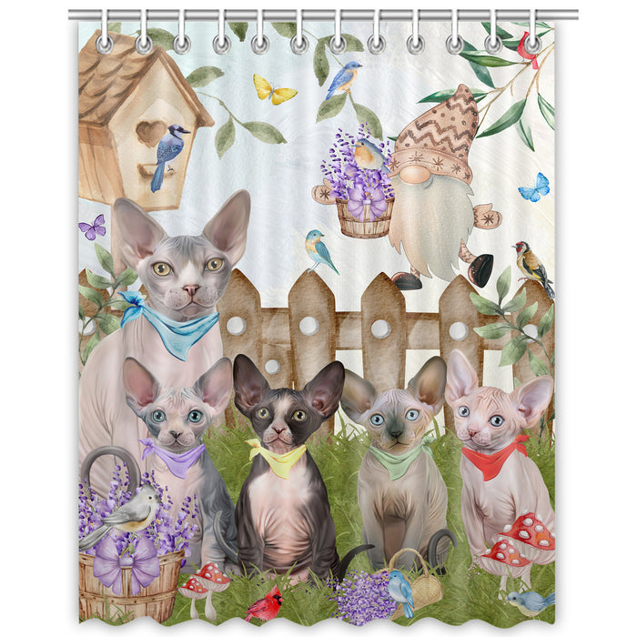 Sphynx Shower Curtain, Explore a Variety of Personalized Designs, Custom, Waterproof Bathtub Curtains with Hooks for Bathroom, Cat Gift for Pet Lovers