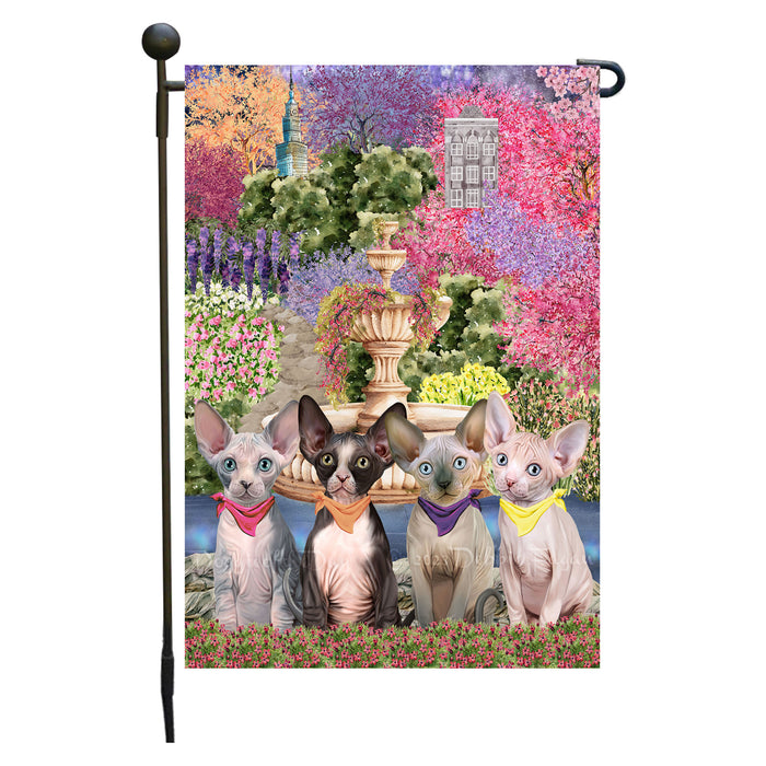 Sphynx Cats Garden Flag: Explore a Variety of Designs, Weather Resistant, Double-Sided, Custom, Personalized, Outside Garden Yard Decor, Flags for Cat and Pet Lovers