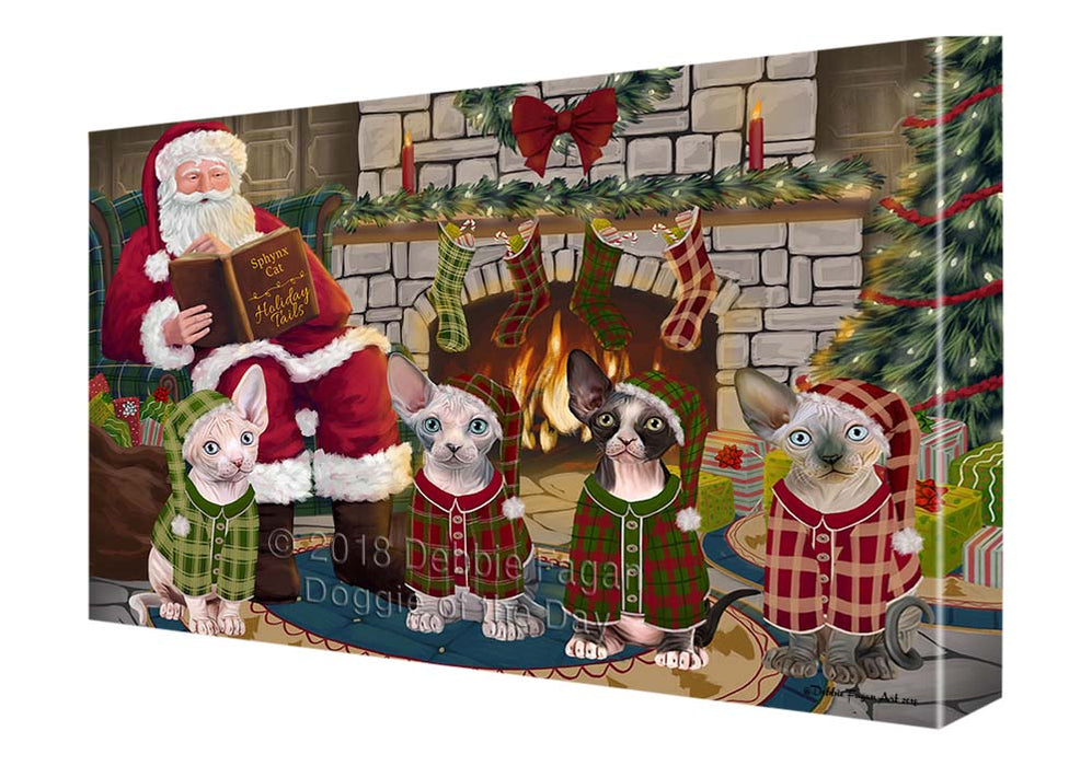 Christmas Cozy Holiday Tails Sphynx Cats Canvas Print Wall Art Décor CVS118466
