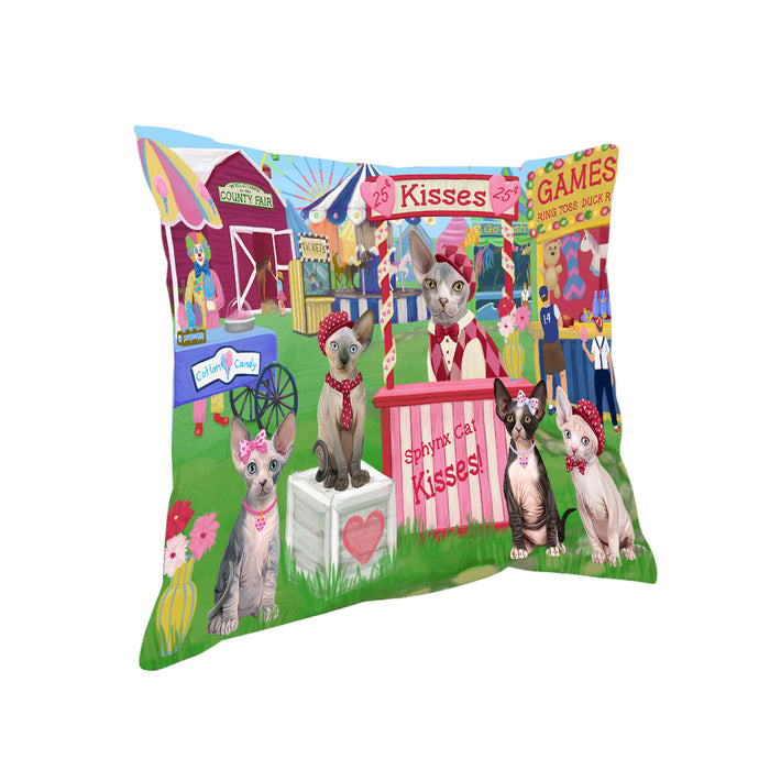 Carnival Kissing Booth Sphynx Cats Pillow PIL78464