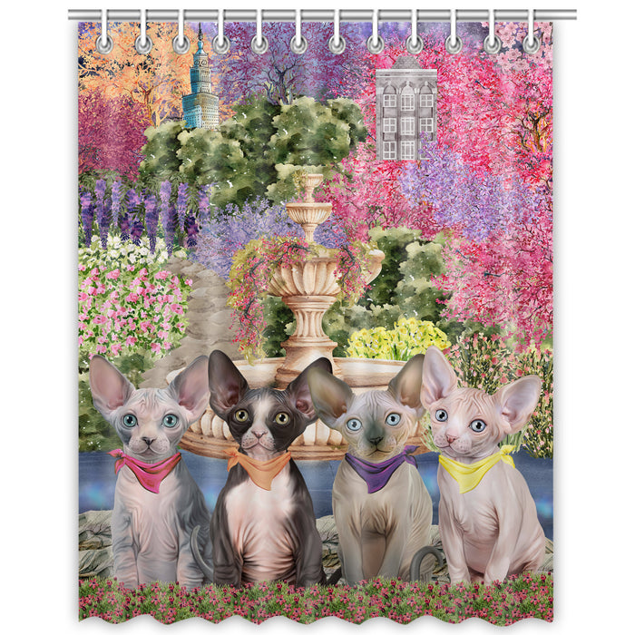 Sphynx Shower Curtain: Explore a Variety of Designs, Custom, Personalized, Waterproof Bathtub Curtains for Bathroom with Hooks, Gift for Cat and Pet Lovers
