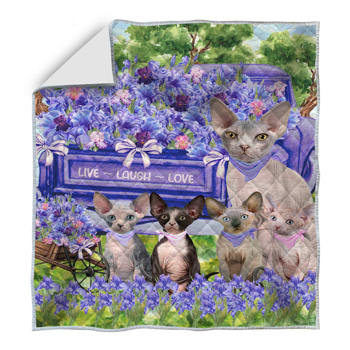 Sphynx Quilt, Explore a Variety of Bedding Designs, Bedspread Quilted Coverlet, Custom, Personalized, Pet Gift for Cat Lovers