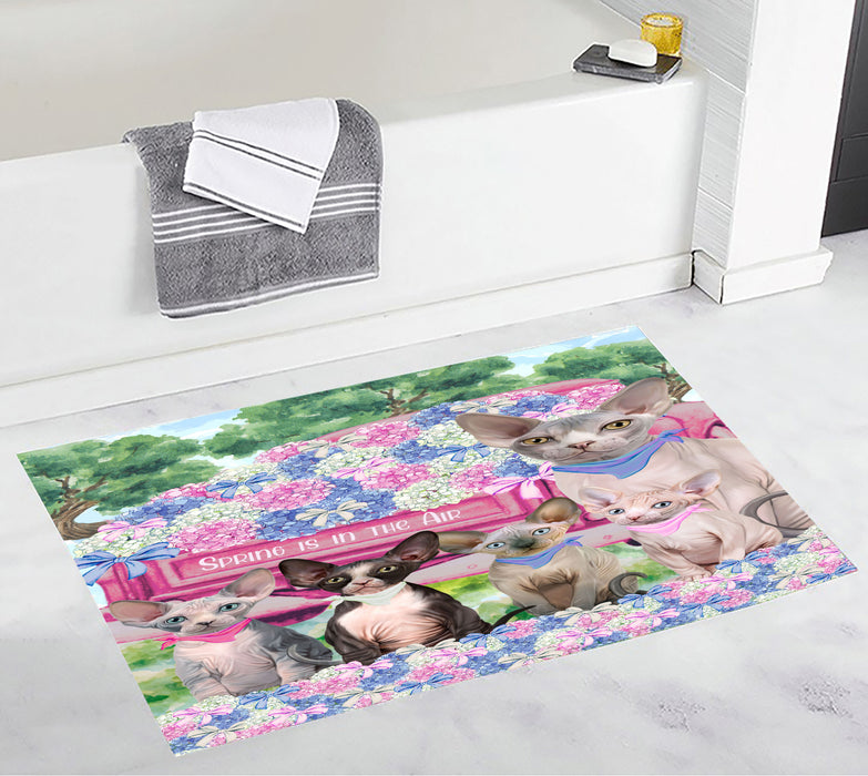 Sphynx Personalized Bath Mat, Explore a Variety of Custom Designs, Anti-Slip Bathroom Rug Mats, Pet and Cat Lovers Gift