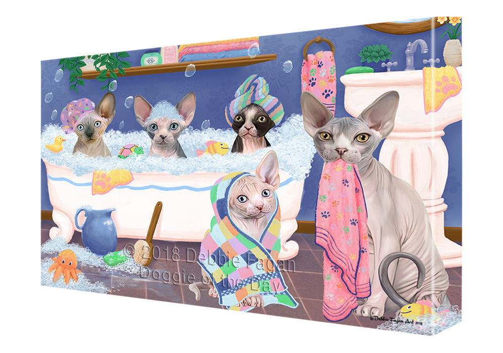 Rub A Dub Dogs In A Tub Sphynx Cats Canvas Print Wall Art Décor CVS133676