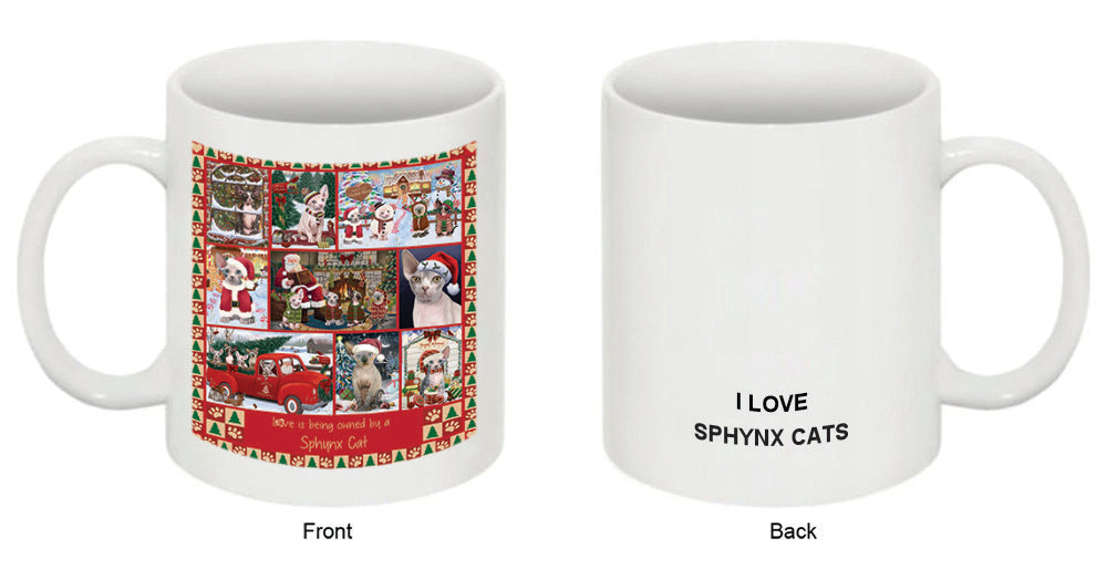Love is Being Owned Christmas Sphynx Cats Coffee Mug MUG52658
