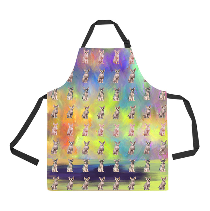 Paradise Wave Sphynx Cats All Over Print Adjustable Apron