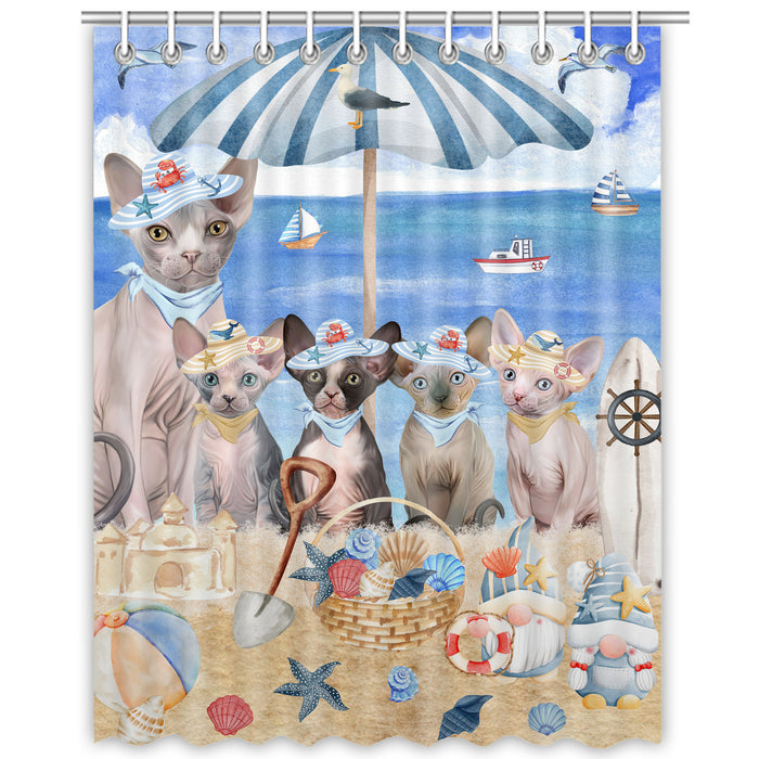 Sphynx Shower Curtain: Explore a Variety of Designs, Custom, Personalized, Waterproof Bathtub Curtains for Bathroom with Hooks, Gift for Cat and Pet Lovers