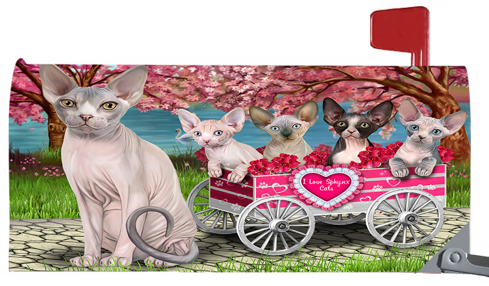 I Love Sphynx Cats in a Cart Magnetic Mailbox Cover MBC48590
