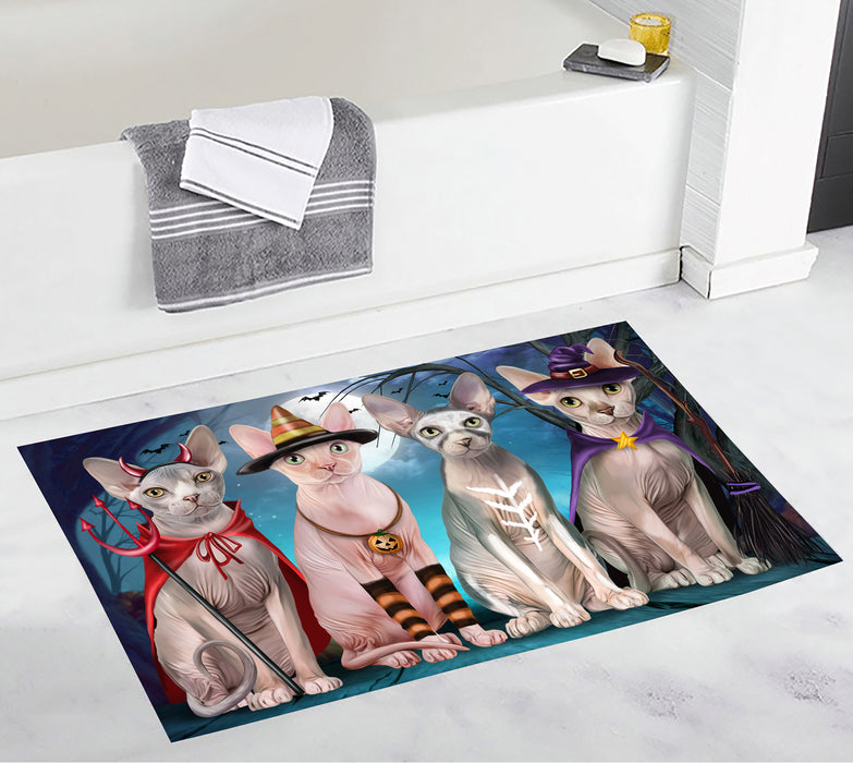 Halloween Trick or Teat Sphynx Cats Bath Mat