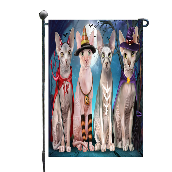 Halloween Trick or Treat Sphynx Cats Garden Flags Outdoor Decor for Homes and Gardens Double Sided Garden Yard Spring Decorative Vertical Home Flags Garden Porch Lawn Flag for Decorations