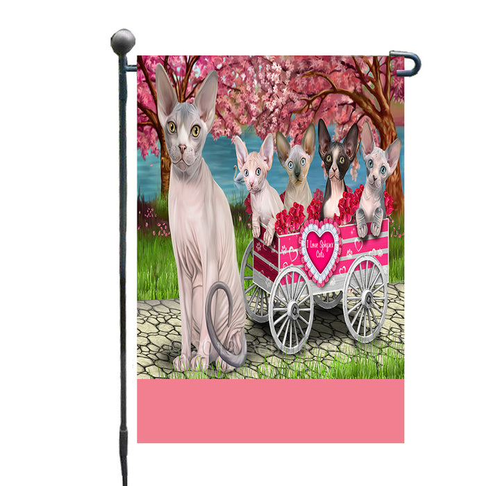 Personalized I Love Sphynx Cats in a Cart Custom Garden Flags GFLG-DOTD-A62191