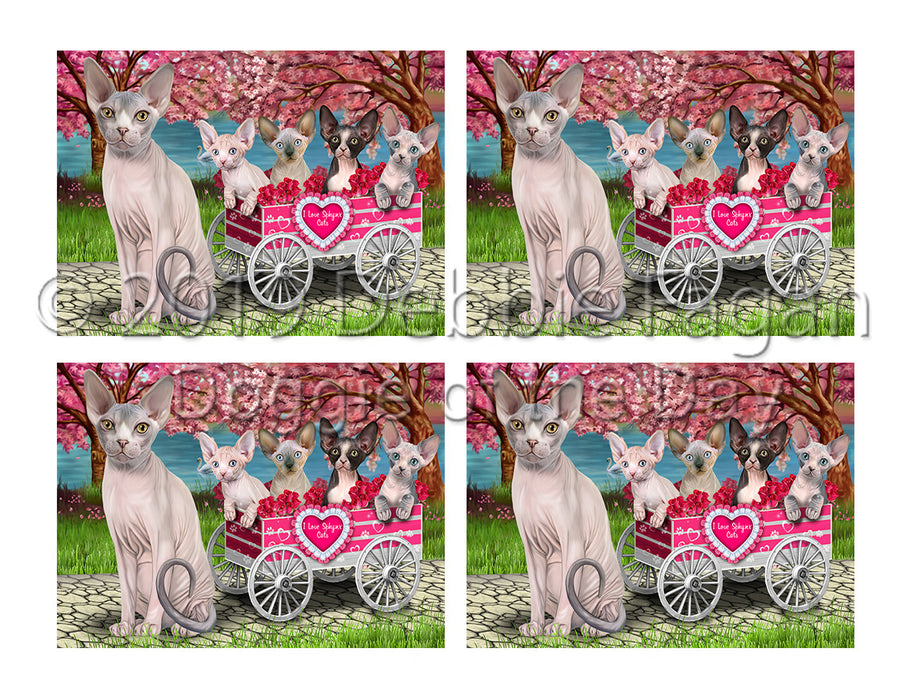I Love Sphynx Cats in a Cart Placemat