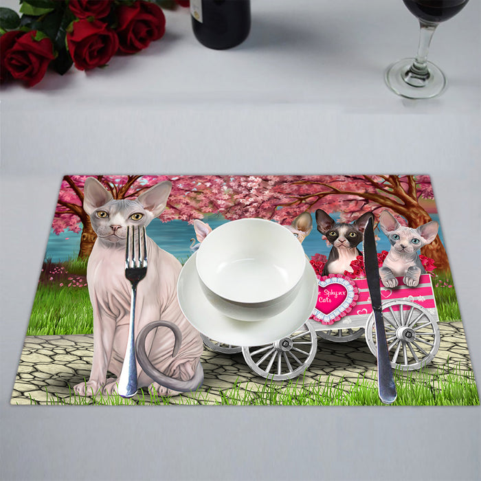 I Love Sphynx Cats in a Cart Placemat