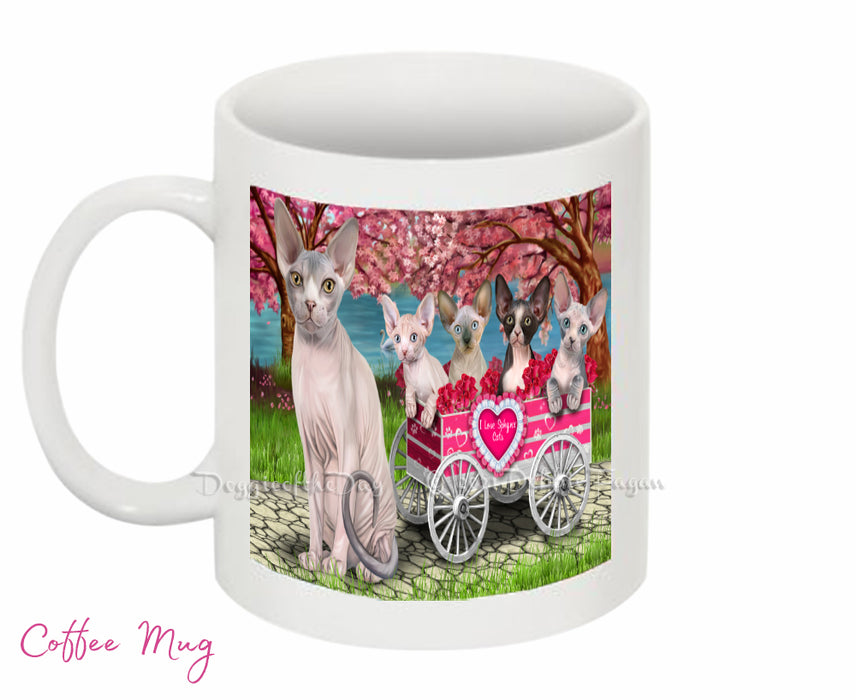 Mother's Day Gift Basket Sphynx Cats Blanket, Pillow, Coasters, Magnet, Coffee Mug and Ornament