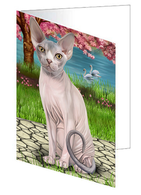 Sphynx Cat Handmade Artwork Assorted Pets Greeting Cards and Note Cards with Envelopes for All Occasions and Holiday Seasons GCD62294