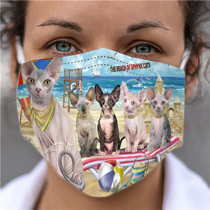 Pet Friendly Beach Sphynx Cats Face Mask FM49144