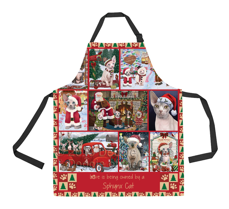 Love is Being Owned Christmas Sphynx Cats Apron