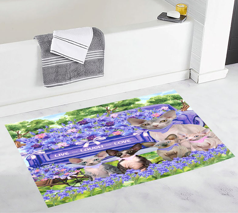 Sphynx Custom Bath Mat, Explore a Variety of Personalized Designs, Anti-Slip Bathroom Pet Rug Mats, Cat Lover's Gifts