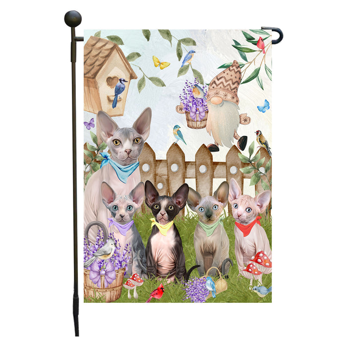 Sphynx Cats Garden Flag: Explore a Variety of Designs, Custom, Personalized, Weather Resistant, Double-Sided, Outdoor Garden Yard Decor for Cat and Pet Lovers