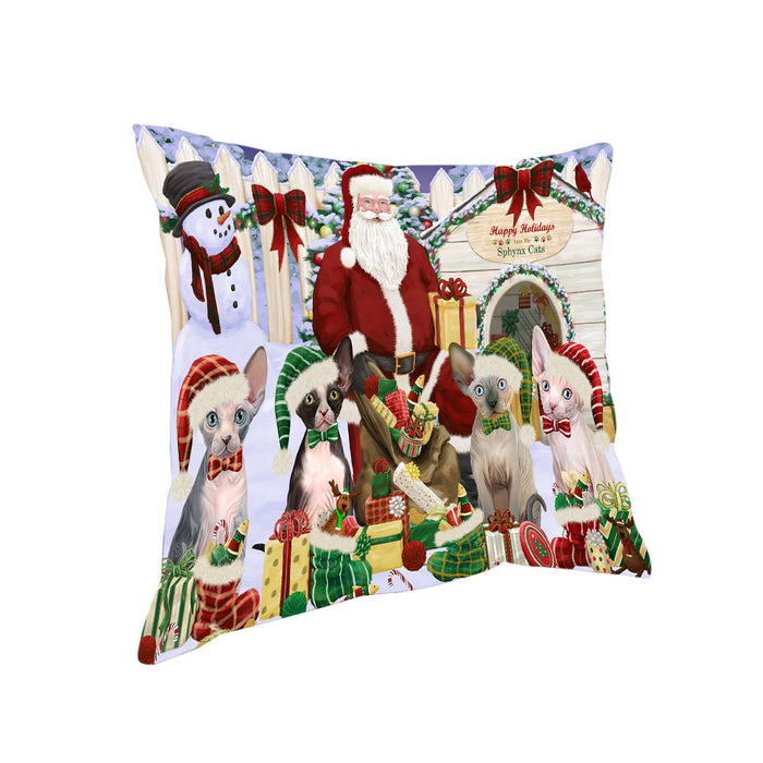 Christmas Dog House Sphynx Cats Pillow PIL66596
