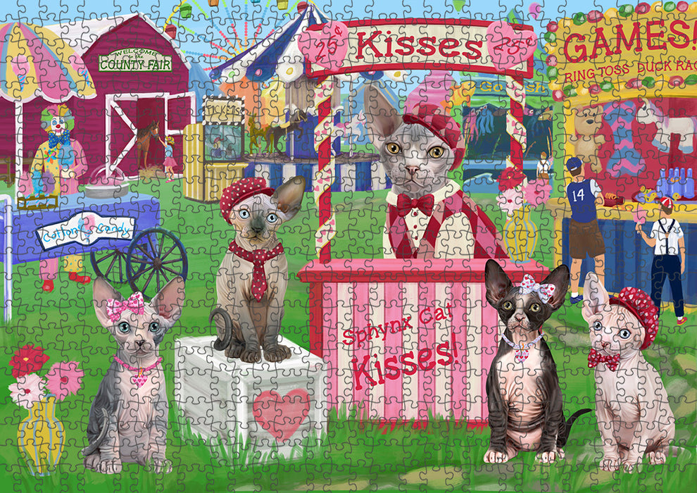 Carnival Kissing Booth Sphynx Cats Puzzle with Photo Tin PUZL92376