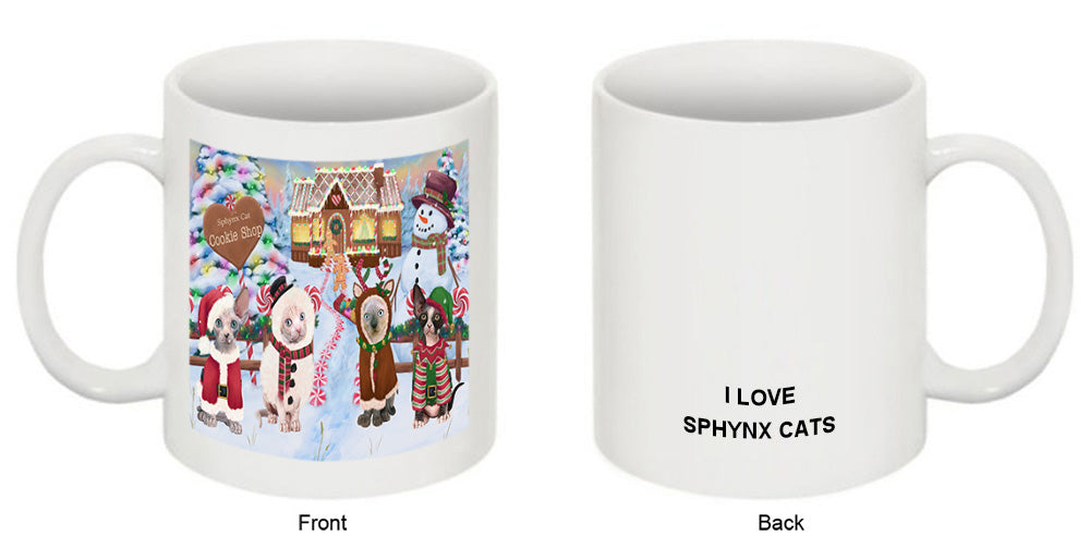 Holiday Gingerbread Cookie Shop Sphynx Cats Coffee Mug MUG52023