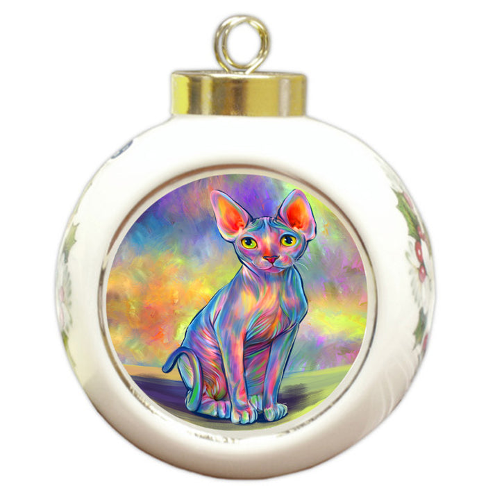 Paradise Wave Sphynx Cat Round Ball Christmas Ornament RBPOR57094