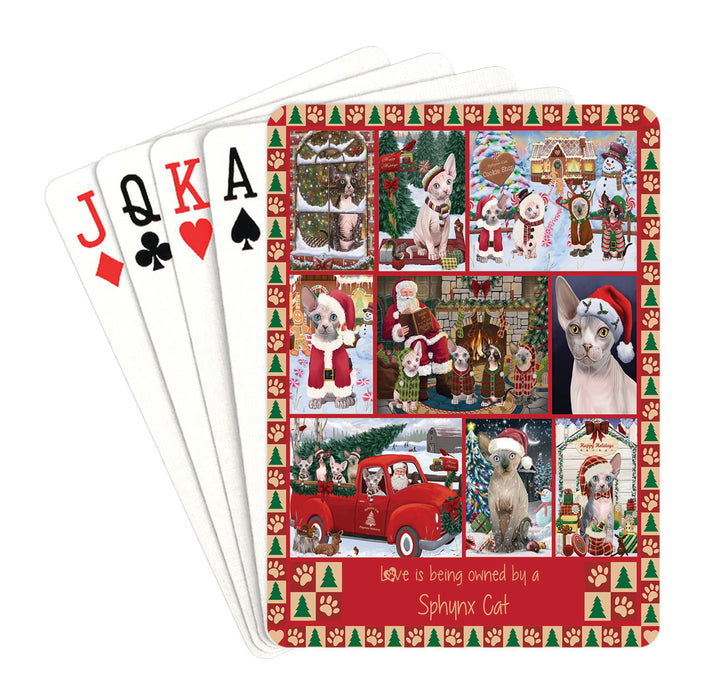 Love is Being Owned Christmas Sphynx Cats Playing Card Decks