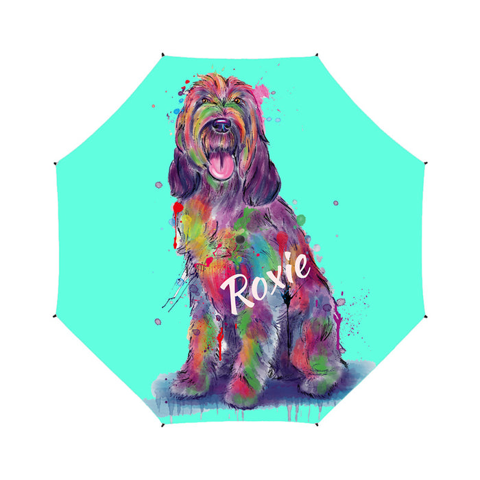 Custom Pet Name Personalized Watercolor Spinoni Italiani DogSemi-Automatic Foldable Umbrella