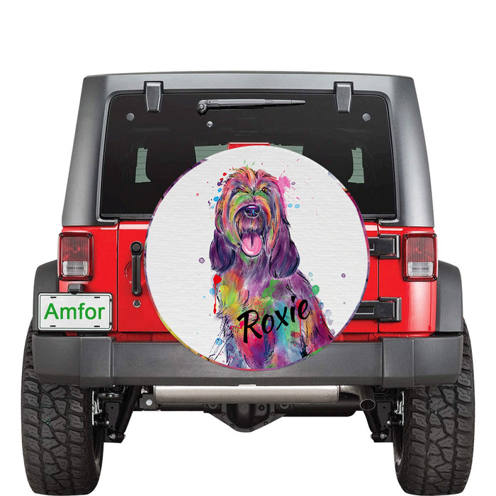 Custom Pet Name Personalized Watercolor Spinoni Italiani Dog Car Tire Cover