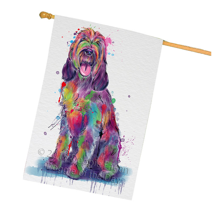 Watercolor Spinoni Italiani Dog House Flag FLG66436