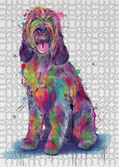 Watercolor Spinoni Italiani Dog Portrait Jigsaw Puzzle for Adults Animal Interlocking Puzzle Game Unique Gift for Dog Lover's