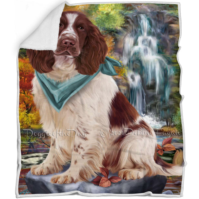 Scenic Waterfall Springer Spaniel Dog Blanket BLNKT110694