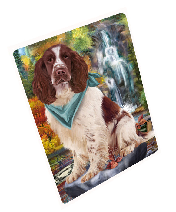 Scenic Waterfall Springer Spaniel Dog Cutting Board - For Kitchen - Scratch & Stain Resistant - Designed To Stay In Place - Easy To Clean By Hand - Perfect for Chopping Meats, Vegetables, CA83212