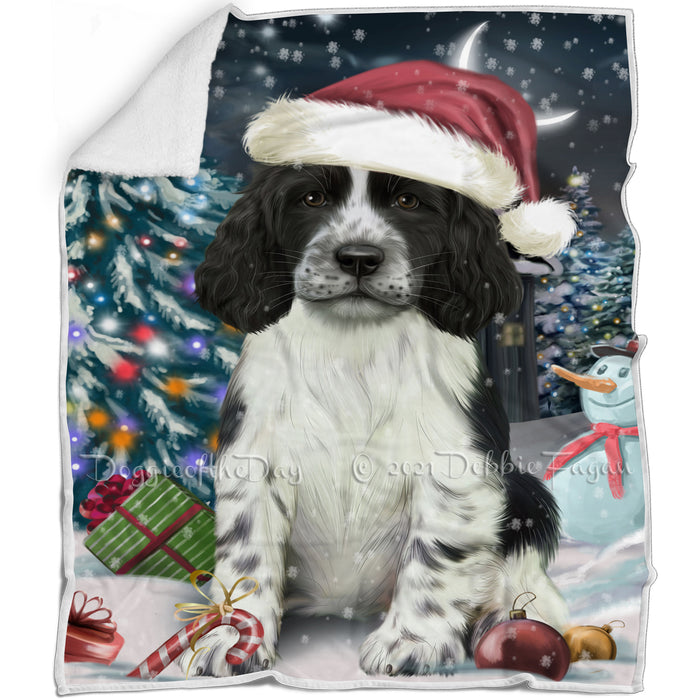Have a Holly Jolly Christmas Happy Holidays Springer Spaniel Dog Blanket BLNKT105636