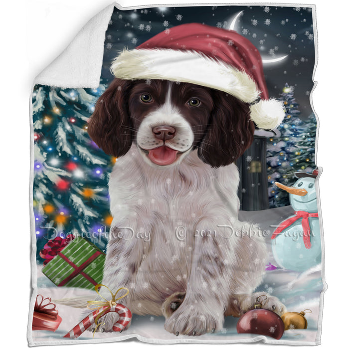 Have a Holly Jolly Christmas Happy Holidays Springer Spaniel Dog Blanket BLNKT105645