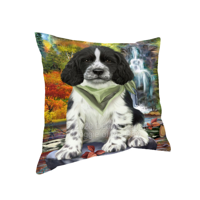 Scenic Waterfall Springer Spaniel Dog Pillow with Top Quality High-Resolution Images - Ultra Soft Pet Pillows for Sleeping - Reversible & Comfort - Ideal Gift for Dog Lover - Cushion for Sofa Couch Bed - 100% Polyester, PILA92716