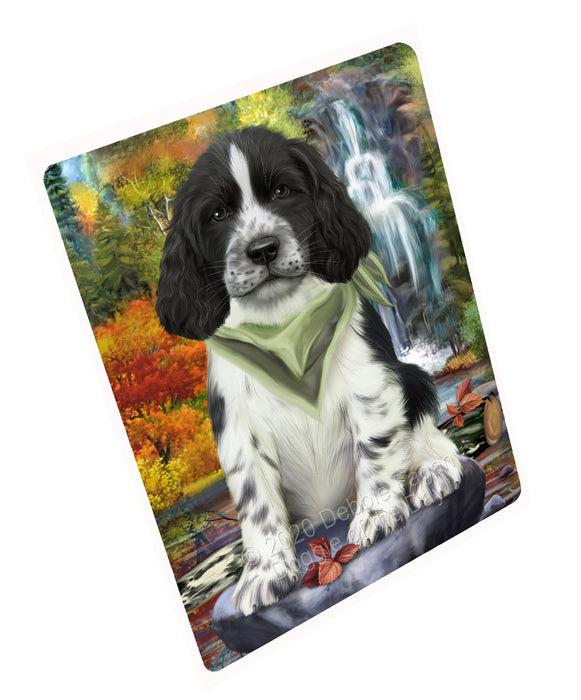 Scenic Waterfall Springer Spaniel Dog Cutting Board - For Kitchen - Scratch & Stain Resistant - Designed To Stay In Place - Easy To Clean By Hand - Perfect for Chopping Meats, Vegetables, CA83214