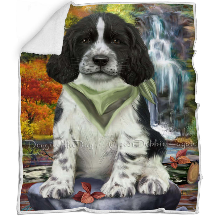 Scenic Waterfall Springer Spaniel Dog Blanket BLNKT110703