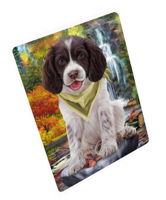 Scenic Waterfall Springer Spaniel Dog Cutting Board - For Kitchen - Scratch & Stain Resistant - Designed To Stay In Place - Easy To Clean By Hand - Perfect for Chopping Meats, Vegetables, CA83216